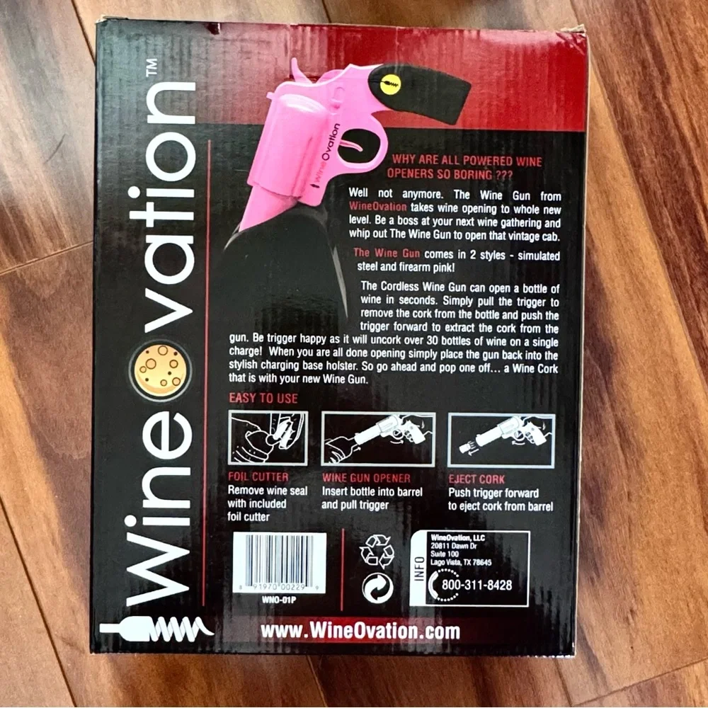 WineOvation Pink Gun Electric Powered Wine Opener